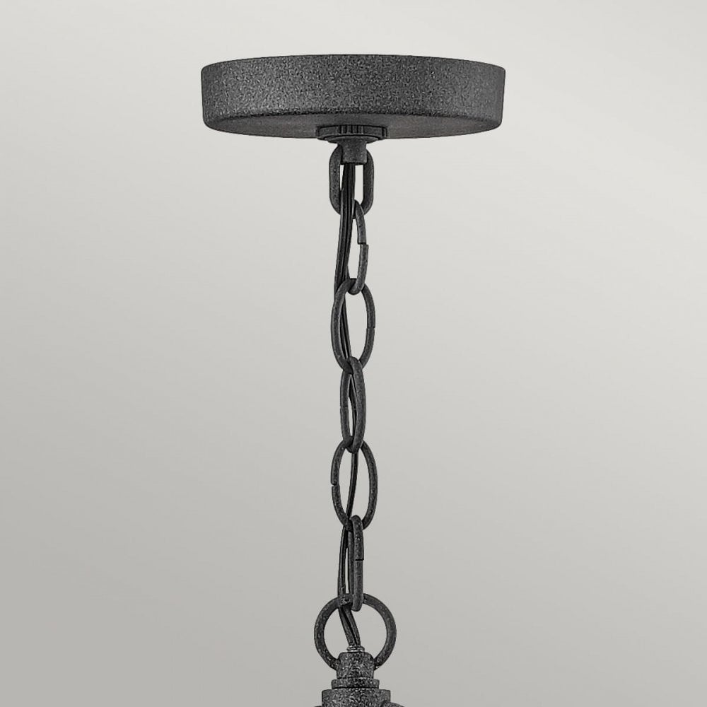 Hinkley QN-LAKEHOUSE8-S-DZ Lakehouse 1 Light Small Chain Lantern Aged Zinc with Driftwood Grey