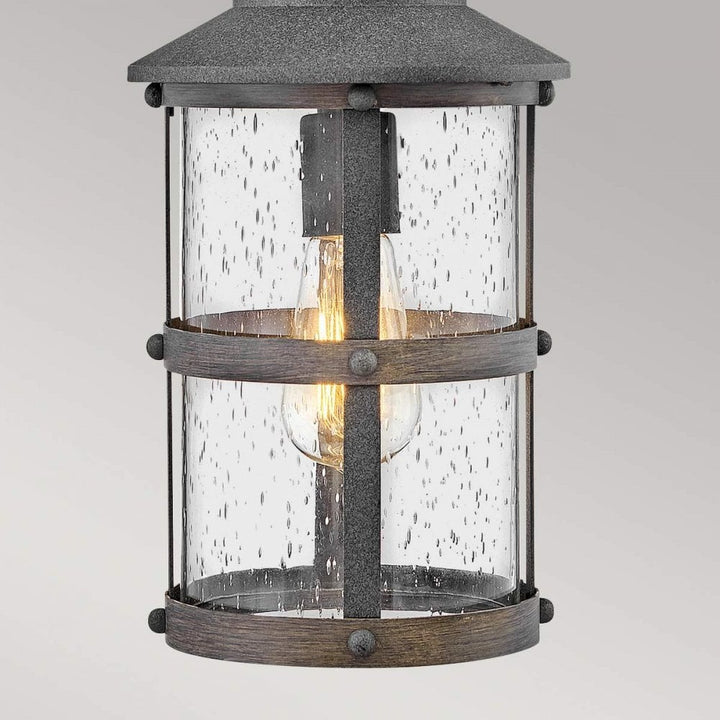 Hinkley QN-LAKEHOUSE8-S-DZ Lakehouse 1 Light Small Chain Lantern Aged Zinc with Driftwood Grey