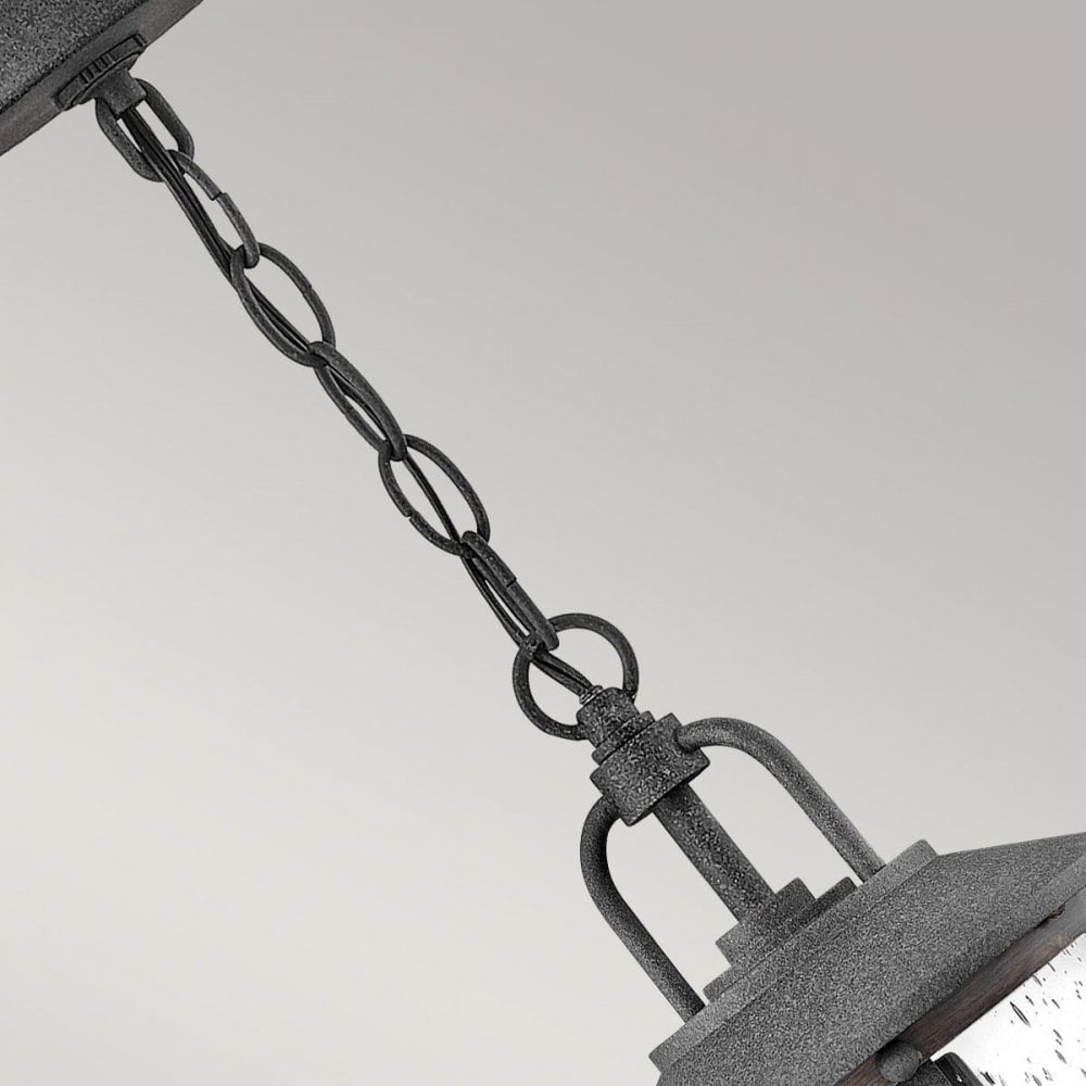 Hinkley QN-LAKEHOUSE8-S-DZ Lakehouse 1 Light Small Chain Lantern Aged Zinc with Driftwood Grey