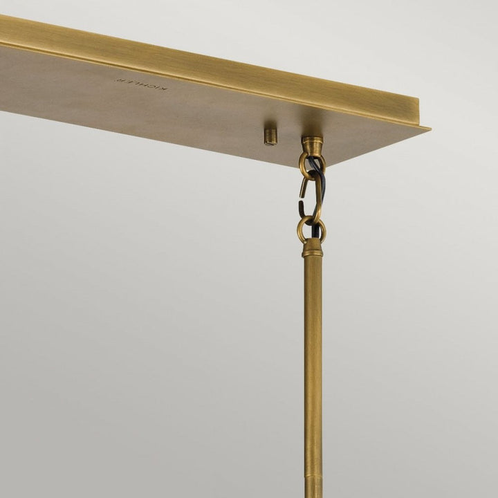 Kichler QN-LINARA-ISLE-BK Linara 5 Light Linear Chandelier Black &amp; Natural Brass
