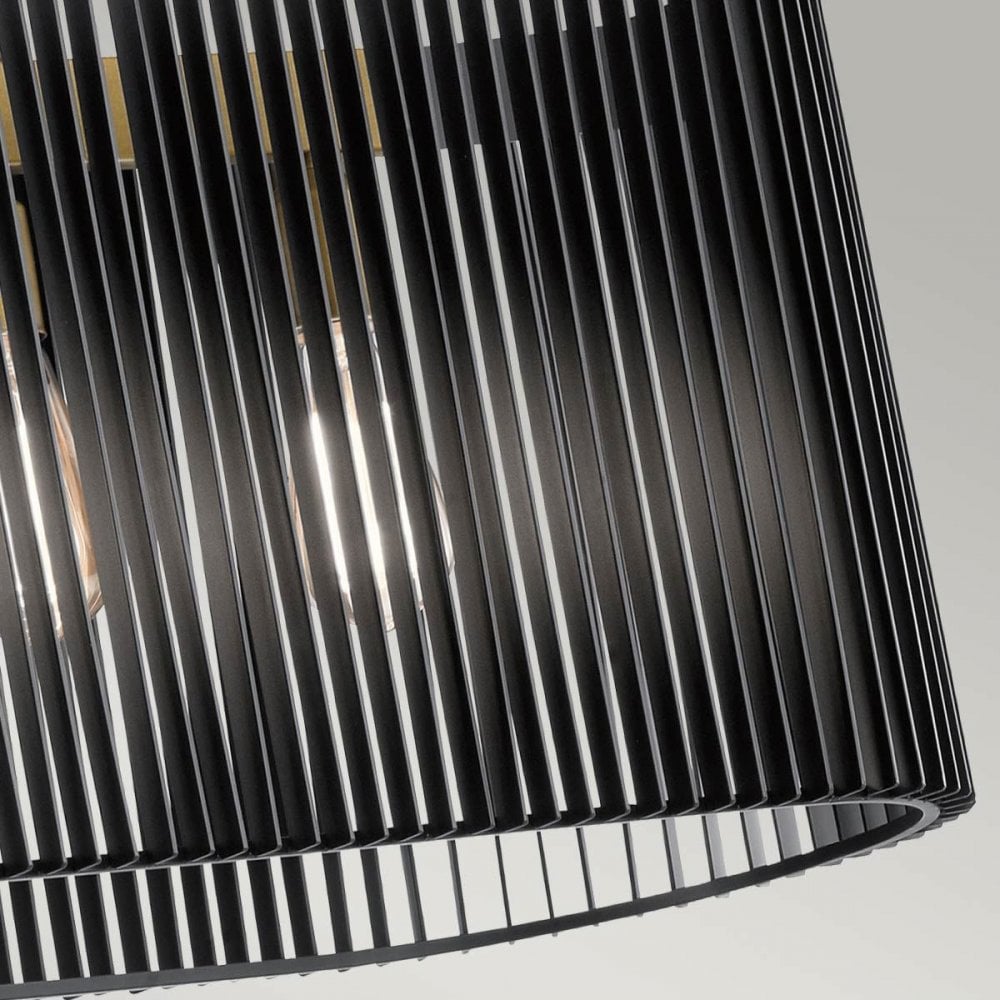 Kichler QN-LINARA-ISLE-BK Linara 5 Light Linear Chandelier Black &amp; Natural Brass
