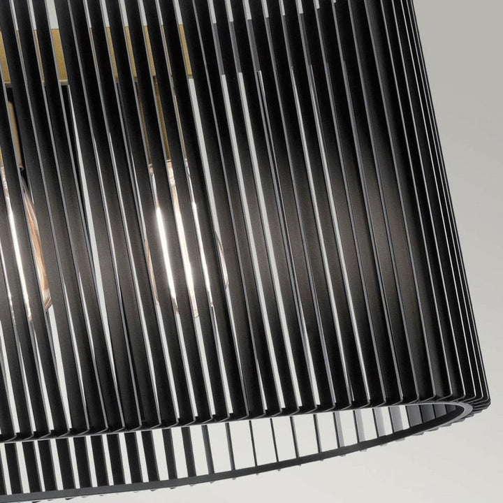 Kichler QN-LINARA-ISLE-BK Linara 5 Light Linear Chandelier Black &amp; Natural Brass