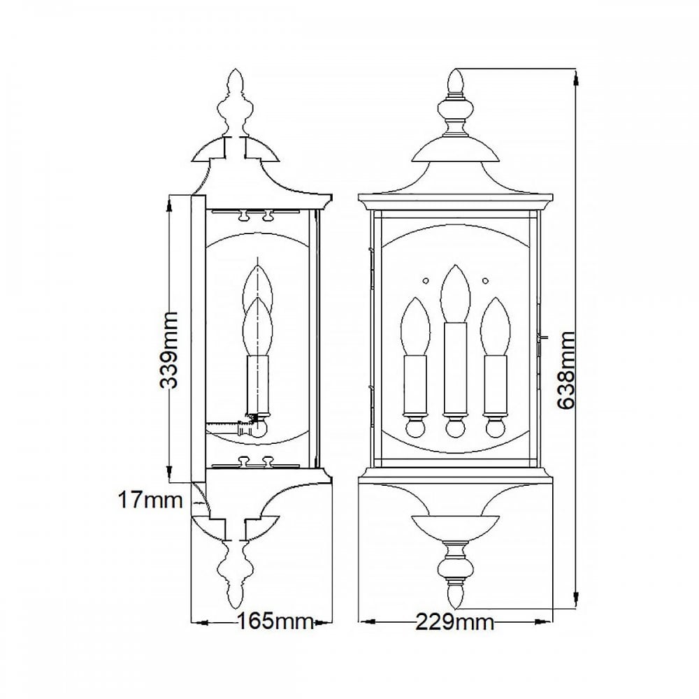 Feiss QN-MARKET-SQUARE-L Market Square 3 Light Wall Light Oil Rubbed Bronze