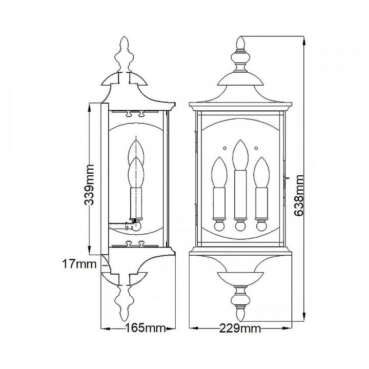 Feiss QN-MARKET-SQUARE-L Market Square 3 Light Wall Light Oil Rubbed Bronze