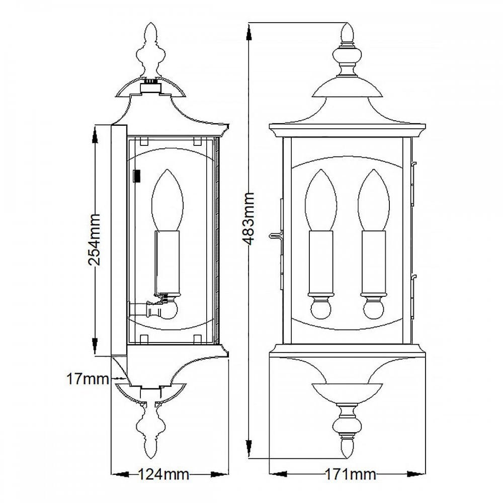 Feiss QN-MARKET-SQUARE-M Market Square 2 Light Wall Light Oil Rubbed Bronze