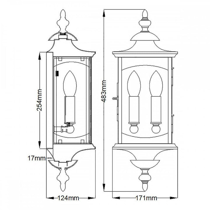 Feiss QN-MARKET-SQUARE-M Market Square 2 Light Wall Light Oil Rubbed Bronze