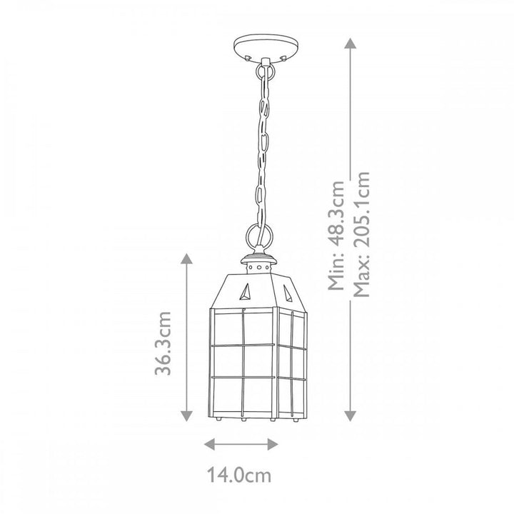 Hinkley QN-NANTUCKET8-M-AS Nantucket 1 Light Medium Chain Lantern Aged Brass