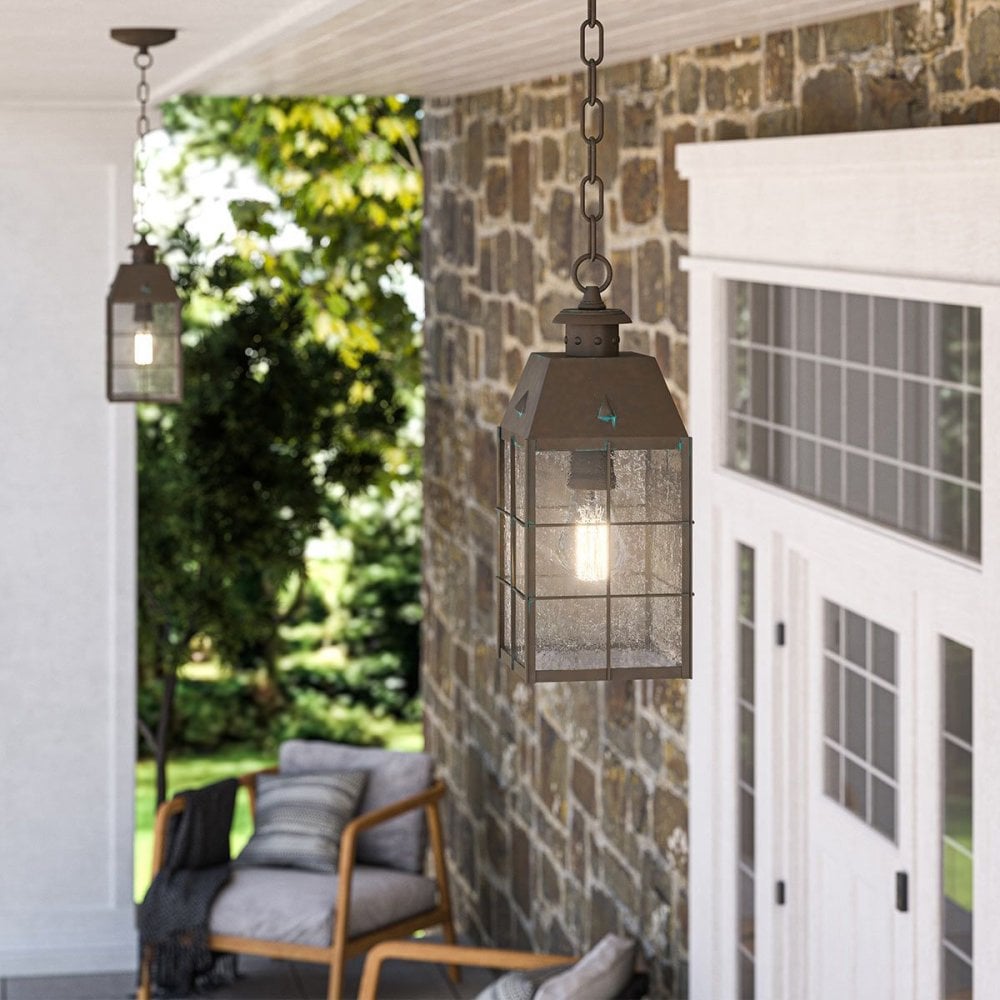 Hinkley QN-NANTUCKET8-M-AS Nantucket 1 Light Medium Chain Lantern Aged Brass