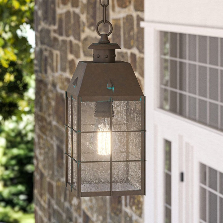 Hinkley QN-NANTUCKET8-M-AS Nantucket 1 Light Medium Chain Lantern Aged Brass