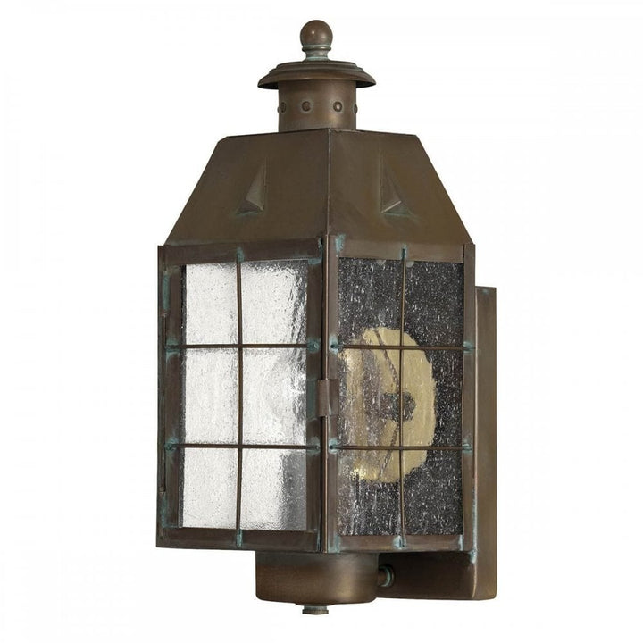 Hinkley QN-NANTUCKET-M-AS Nantucket 1 Light Medium Wall Lantern Aged Brass