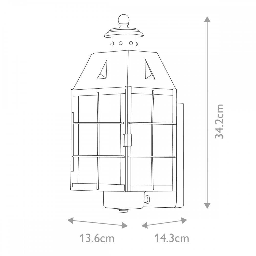 Hinkley QN-NANTUCKET-M-AS Nantucket 1 Light Medium Wall Lantern Aged Brass
