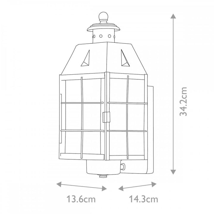Hinkley QN-NANTUCKET-M-AS Nantucket 1 Light Medium Wall Lantern Aged Brass