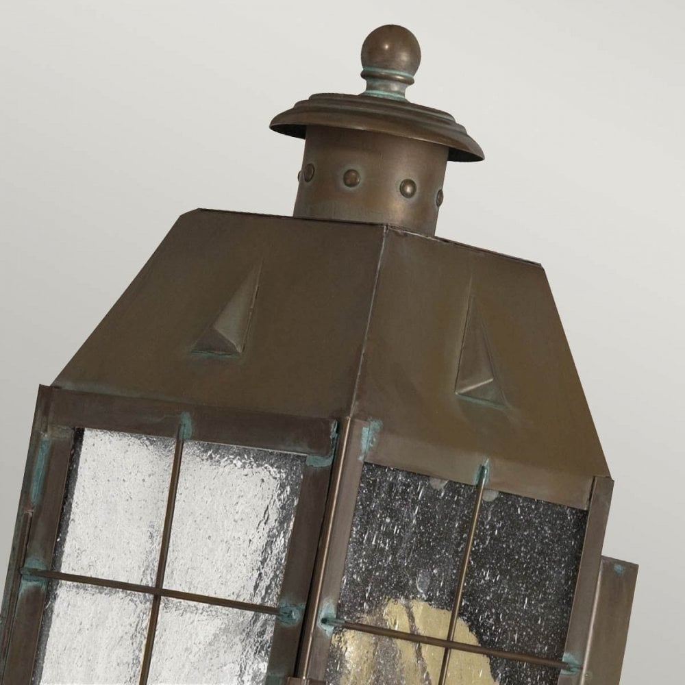 Hinkley QN-NANTUCKET-M-AS Nantucket 1 Light Medium Wall Lantern Aged Brass