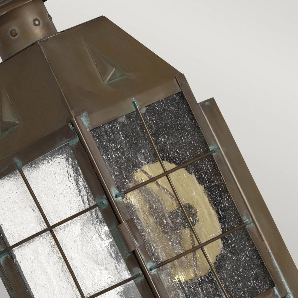 Hinkley QN-NANTUCKET-M-AS Nantucket 1 Light Medium Wall Lantern Aged Brass