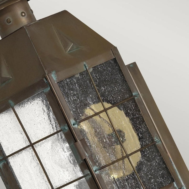 Hinkley QN-NANTUCKET-M-AS Nantucket 1 Light Medium Wall Lantern Aged Brass