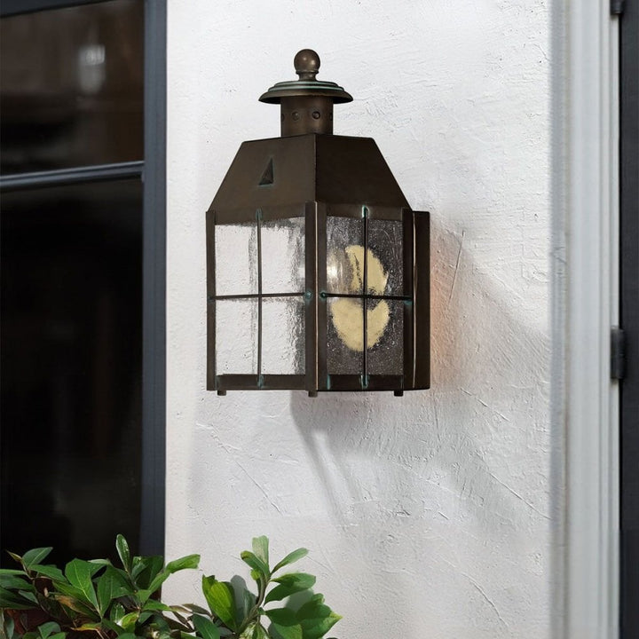 Hinkley QN-NANTUCKET-XS-AS Nantucket 1 Light Extra Small Wall Lantern Aged Brass