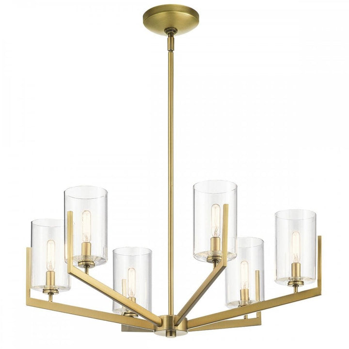 Kichler QN-NYE6-BNB Nye 6 Light Chandelier - Brass Brushed Natural Brass