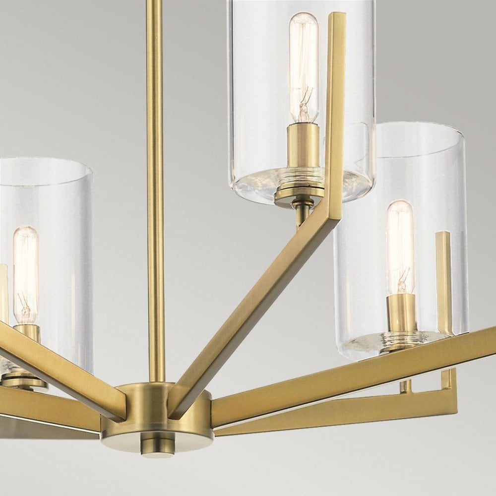 Kichler QN-NYE6-BNB Nye 6 Light Chandelier - Brass Brushed Natural Brass