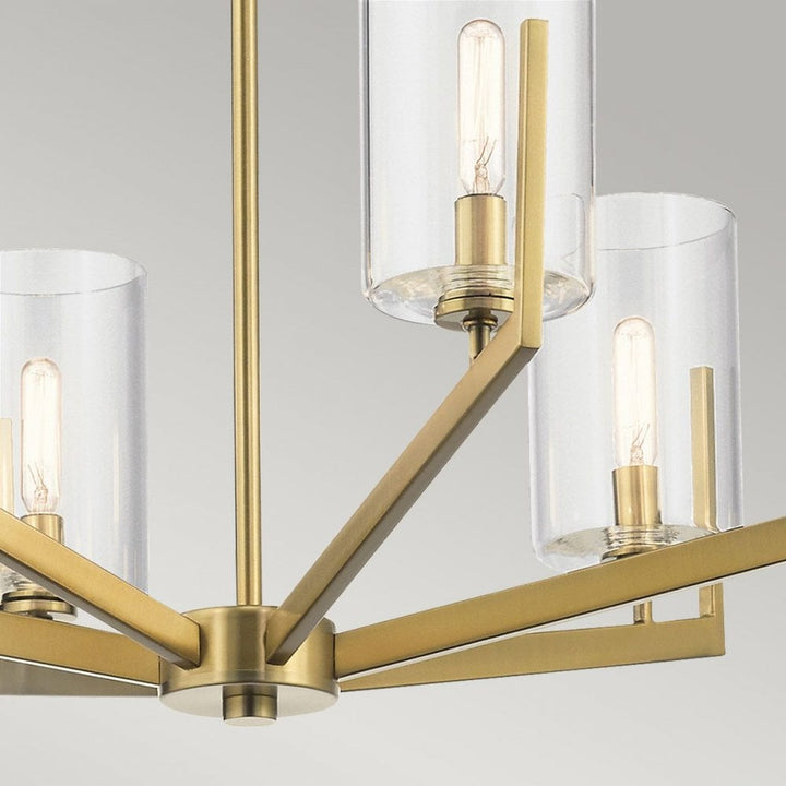 Kichler QN-NYE6-BNB Nye 6 Light Chandelier - Brass Brushed Natural Brass