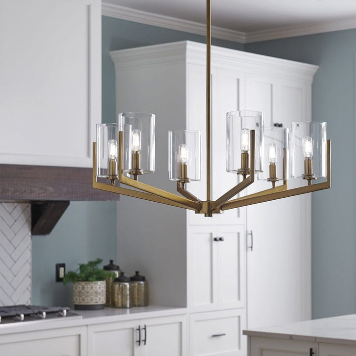Kichler QN-NYE6-BNB Nye 6 Light Chandelier - Brass Brushed Natural Brass