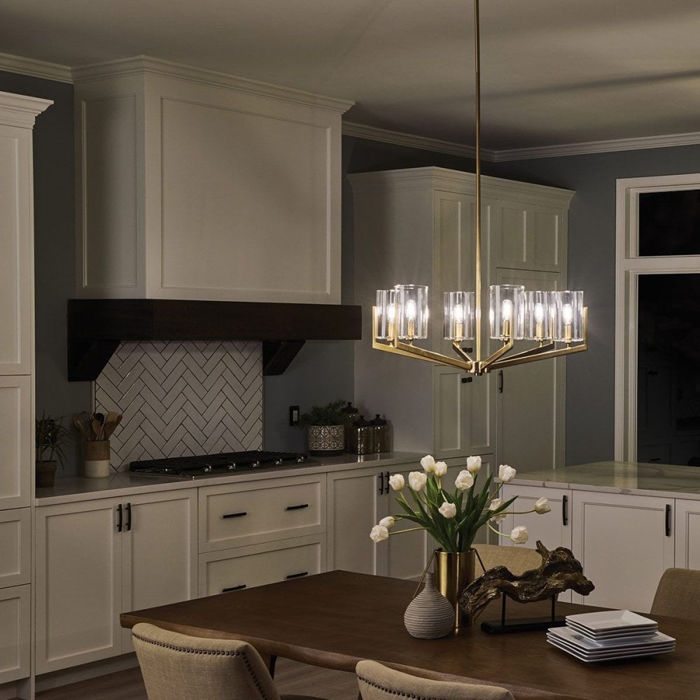 Kichler QN-NYE6-BNB Nye 6 Light Chandelier - Brass Brushed Natural Brass