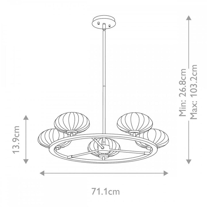 Kichler QN-PIM5-FXG Pim 5 Light Chandelier - Gold