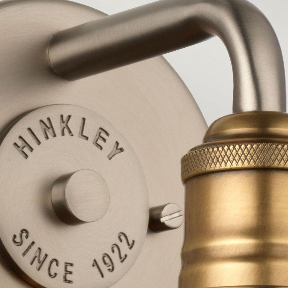 Hinkley QN-RIGBY1-BATH-AN Rigby 1 Light Wall Light - Antique Nickel Antique Nickel &amp; Heritage Brass