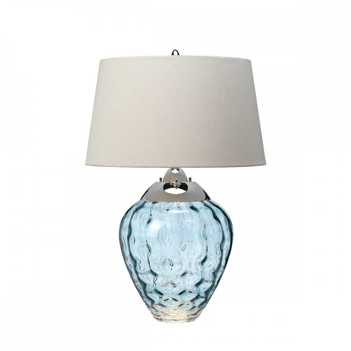 Quintiesse QN-SAMARA-TL-BLU Samara Table Lamp - Light Blue Polished Nickel