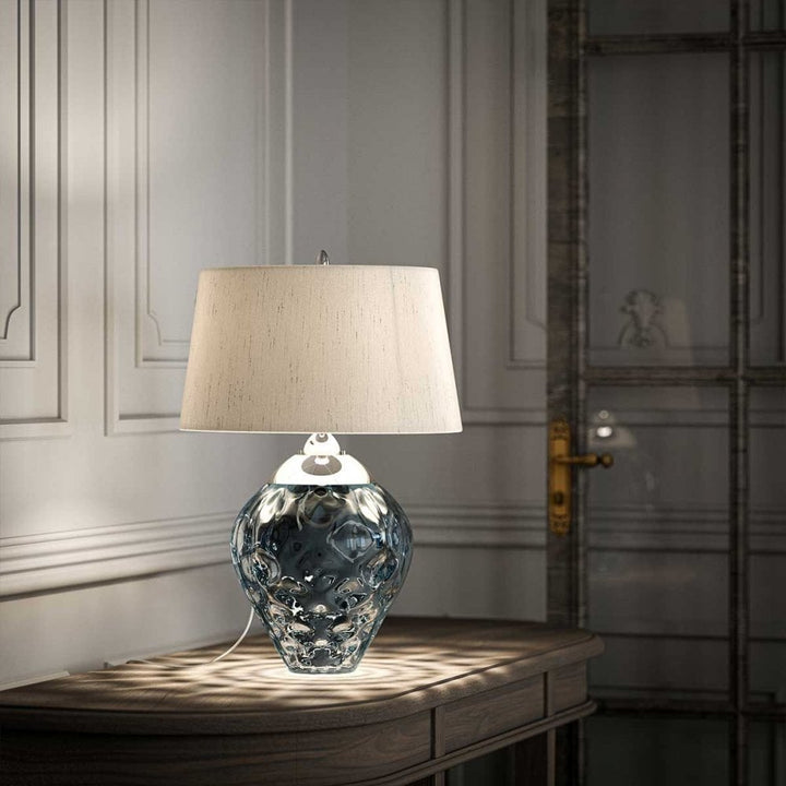 Quintiesse QN-SAMARA-TL-BLU Samara Table Lamp - Light Blue Polished Nickel