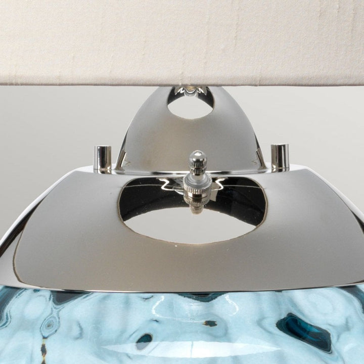 Quintiesse QN-SAMARA-TL-BLU Samara Table Lamp - Light Blue Polished Nickel