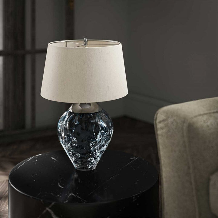 Quintiesse QN-SAMARA-TL-BLU Samara Table Lamp - Light Blue Polished Nickel