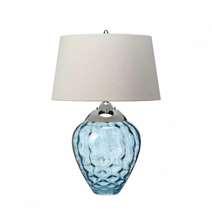 Quintiesse QN-SAMARA-TL-BLU Samara Table Lamp - Light Blue Polished Nickel