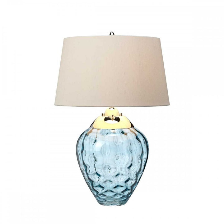 Quintiesse QN-SAMARA-TL-BLU Samara Table Lamp - Light Blue Polished Nickel