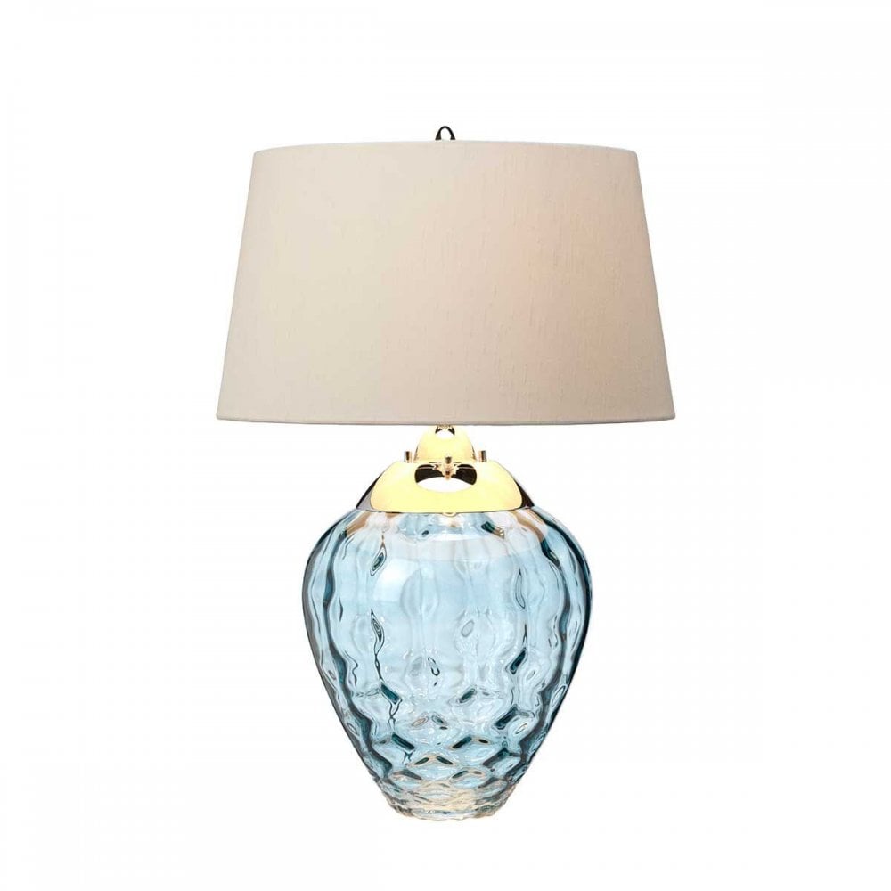 Quintiesse QN-SAMARA-TL-BLU Samara Table Lamp - Light Blue Polished Nickel
