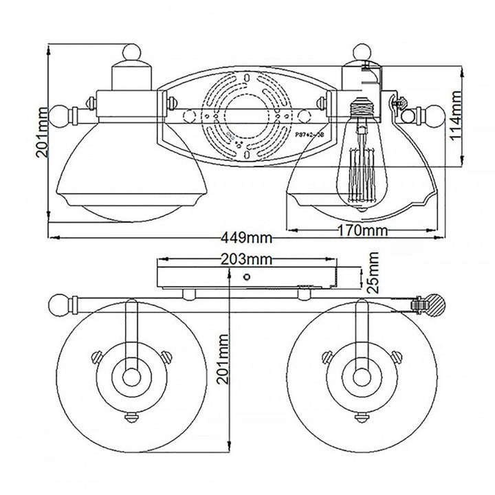 Quoizel QN-SCHOLAR2 Scholar 2 Light Wall Light Polished Chrome