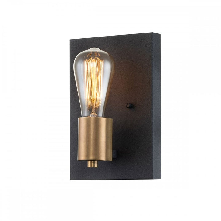 Hinkley QN-SILAS1-DZ Silas 1 Light Wall Light Aged Zinc &amp; Heritage Brass