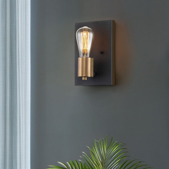 Hinkley QN-SILAS1-DZ Silas 1 Light Wall Light Aged Zinc &amp; Heritage Brass