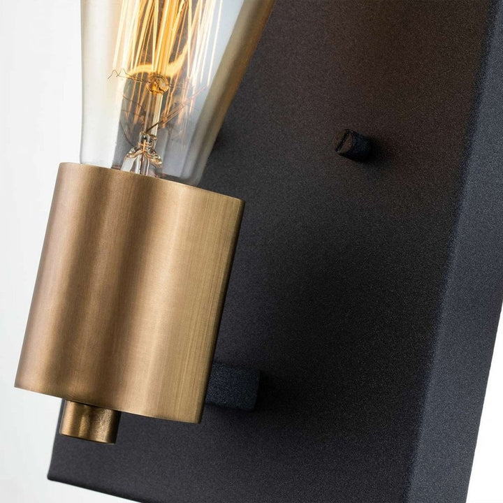 Hinkley QN-SILAS1-DZ Silas 1 Light Wall Light Aged Zinc &amp; Heritage Brass