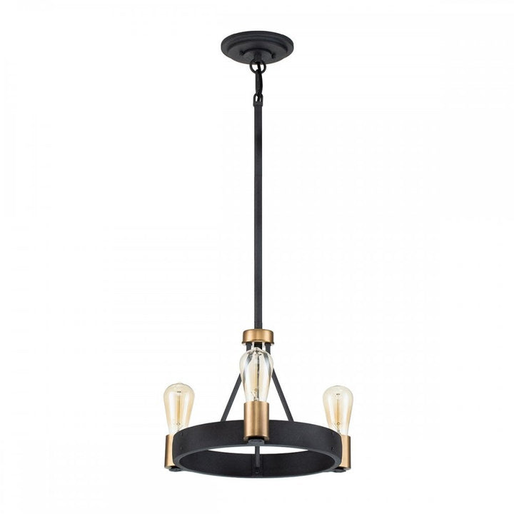 Hinkley QN-SILAS-3P-DZ Silas 3 Light Pendant/ Semi-Flush Aged Zinc &amp; Heritage Brass