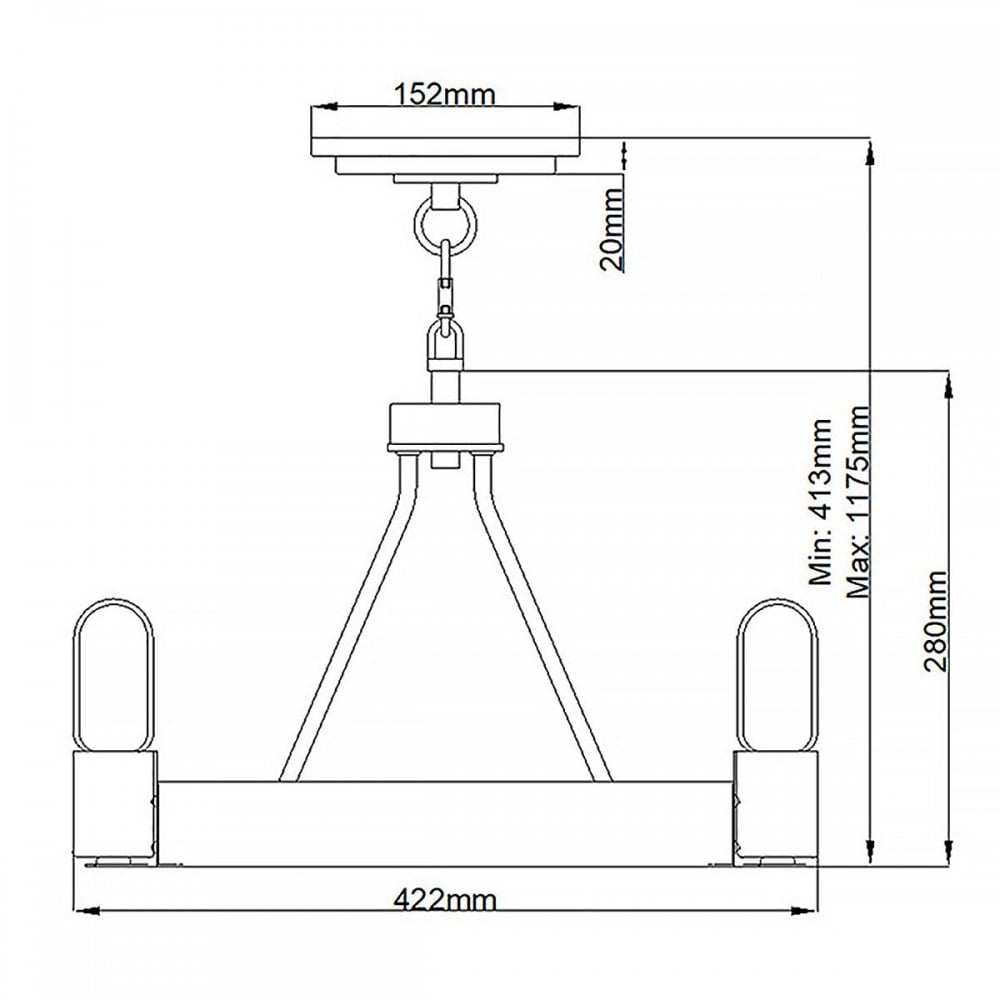 Hinkley QN-SILAS-3P-DZ Silas 3 Light Pendant/ Semi-Flush Aged Zinc &amp; Heritage Brass