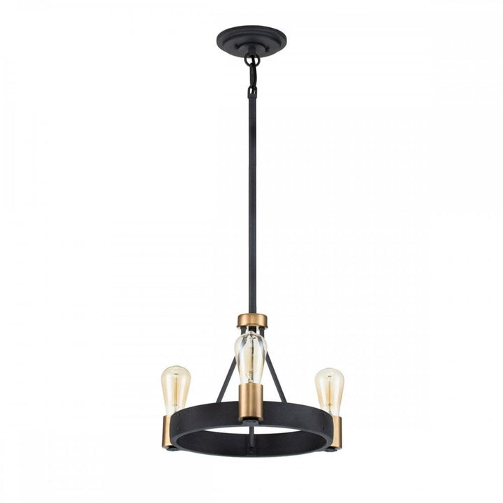 Hinkley QN-SILAS-3P-DZ Silas 3 Light Pendant/ Semi-Flush Aged Zinc &amp; Heritage Brass