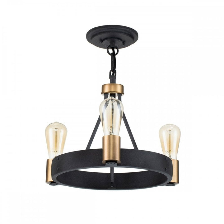 Hinkley QN-SILAS-3P-DZ Silas 3 Light Pendant/ Semi-Flush Aged Zinc &amp; Heritage Brass