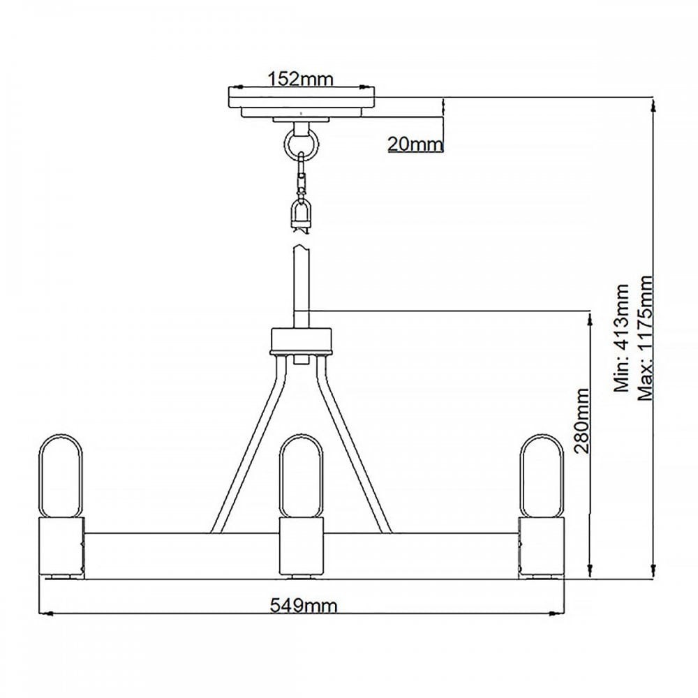 Hinkley QN-SILAS-4P-DZ Silas 4 Light Pendant/ Semi-Flush Aged Zinc &amp; Heritage Brass