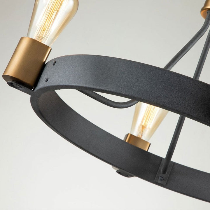 Hinkley QN-SILAS-4P-DZ Silas 4 Light Pendant/ Semi-Flush Aged Zinc &amp; Heritage Brass