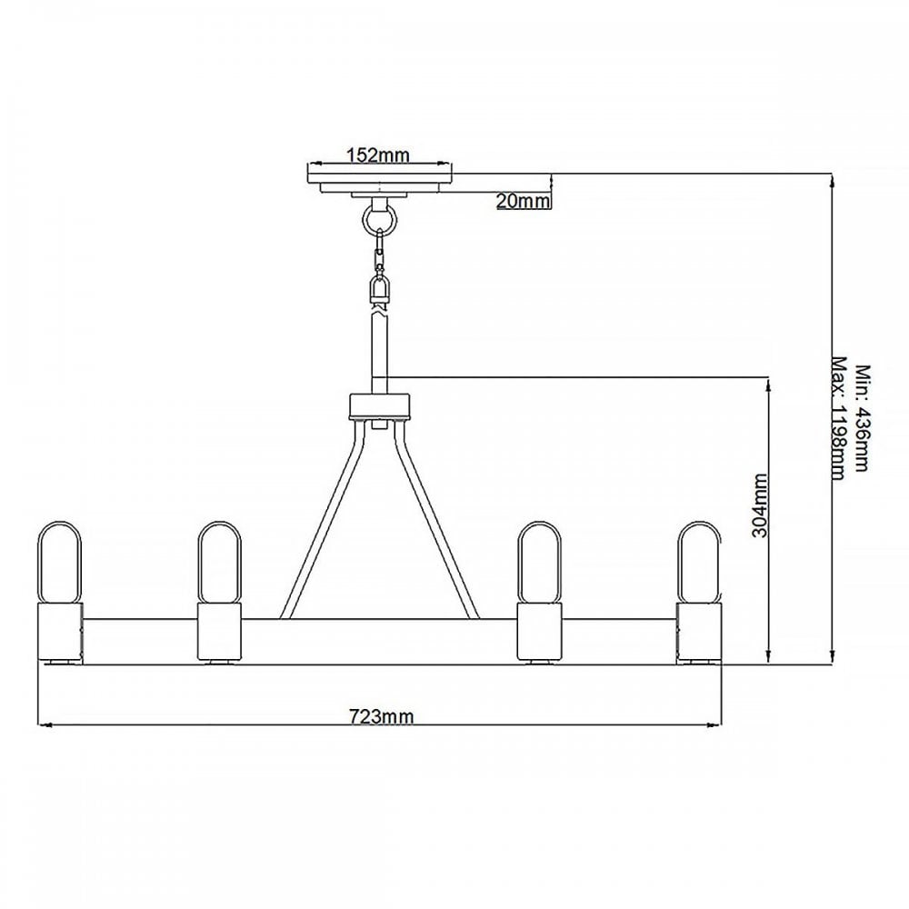 Hinkley QN-SILAS-6P-DZ Silas 6 Light Pendant/ Semi-Flush Aged Zinc &amp; Heritage Brass