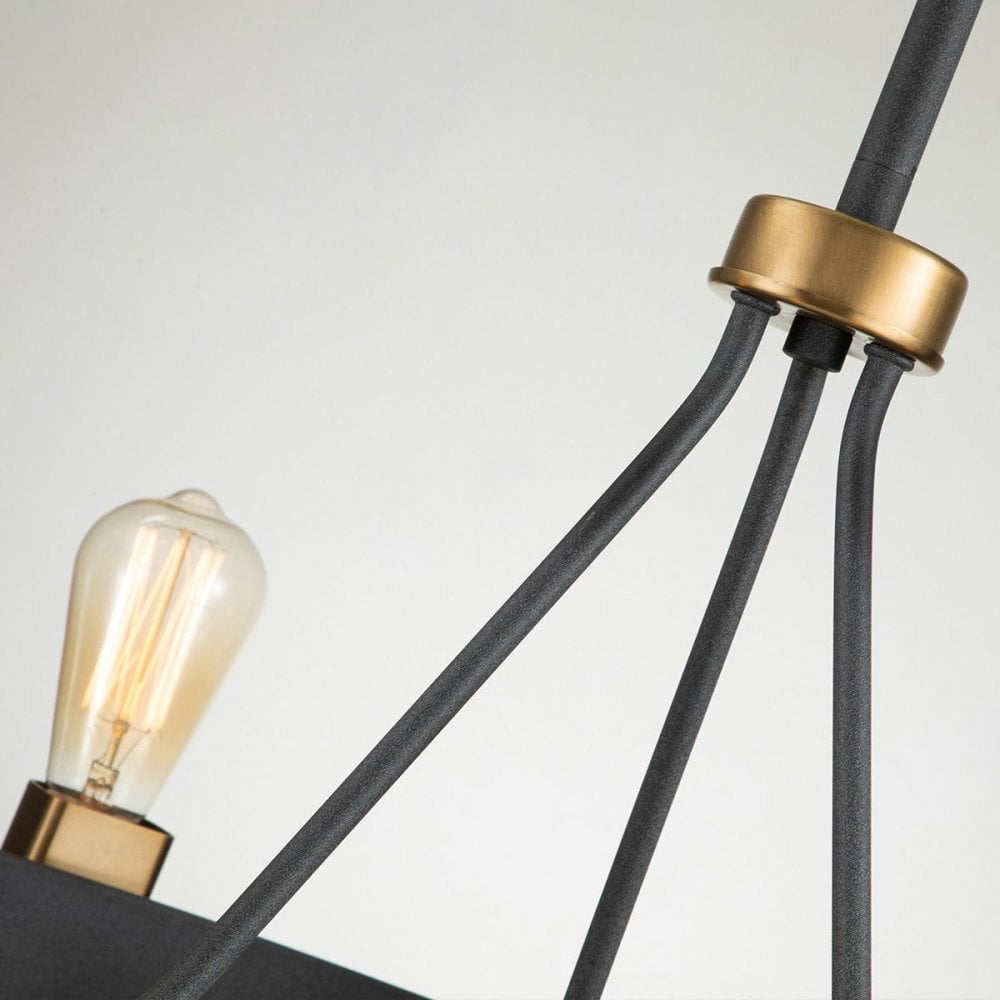 Hinkley QN-SILAS-6P-DZ Silas 6 Light Pendant/ Semi-Flush Aged Zinc &amp; Heritage Brass