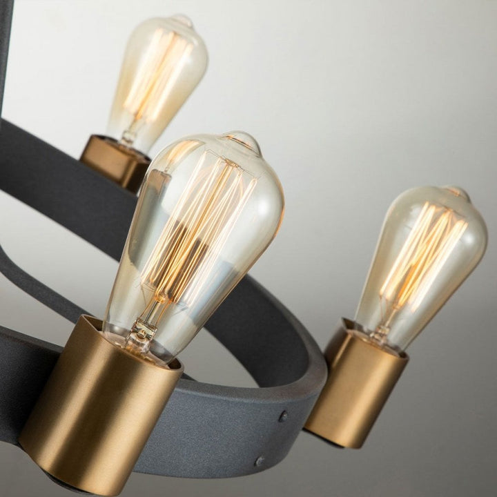 Hinkley QN-SILAS-6P-DZ Silas 6 Light Pendant/ Semi-Flush Aged Zinc &amp; Heritage Brass