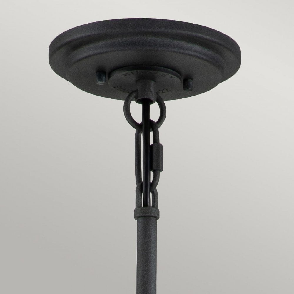 Hinkley QN-SILAS-6P-DZ Silas 6 Light Pendant/ Semi-Flush Aged Zinc &amp; Heritage Brass