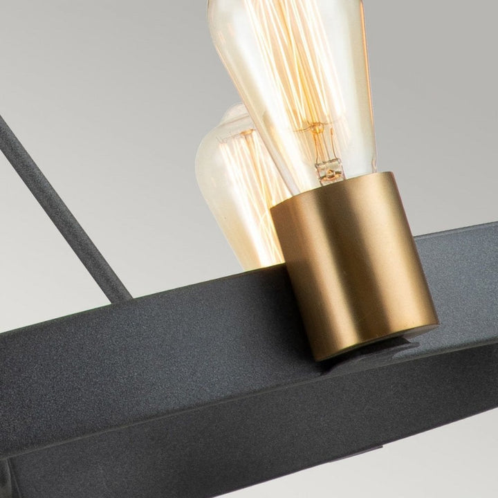 Hinkley QN-SILAS-6P-DZ Silas 6 Light Pendant/ Semi-Flush Aged Zinc &amp; Heritage Brass