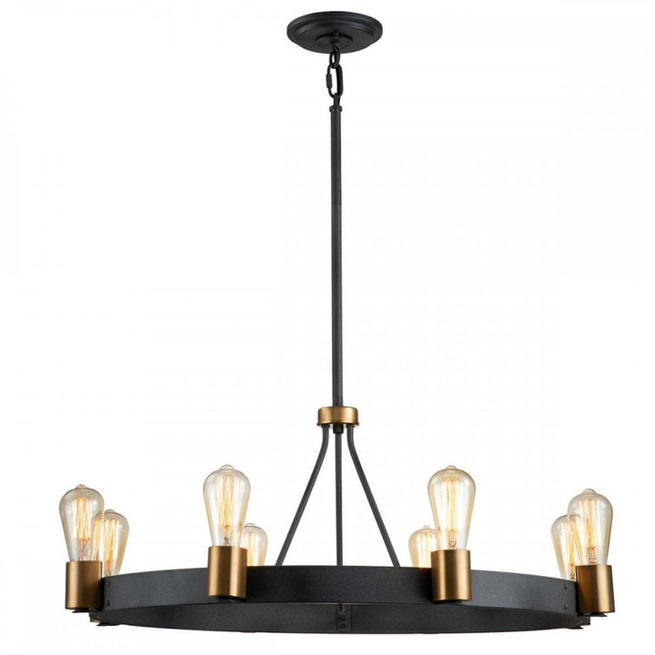 Hinkley QN-SILAS-8P-DZ Silas 8 Light Pendant/ Semi-Flush Aged Zinc &amp; Heritage Brass